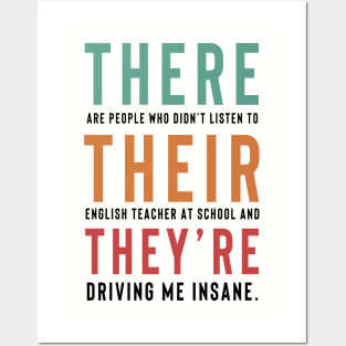 Funny English Teacher Gift, Teaching Grammar, High School Classroom Teacher Gift From Student Posters and Art